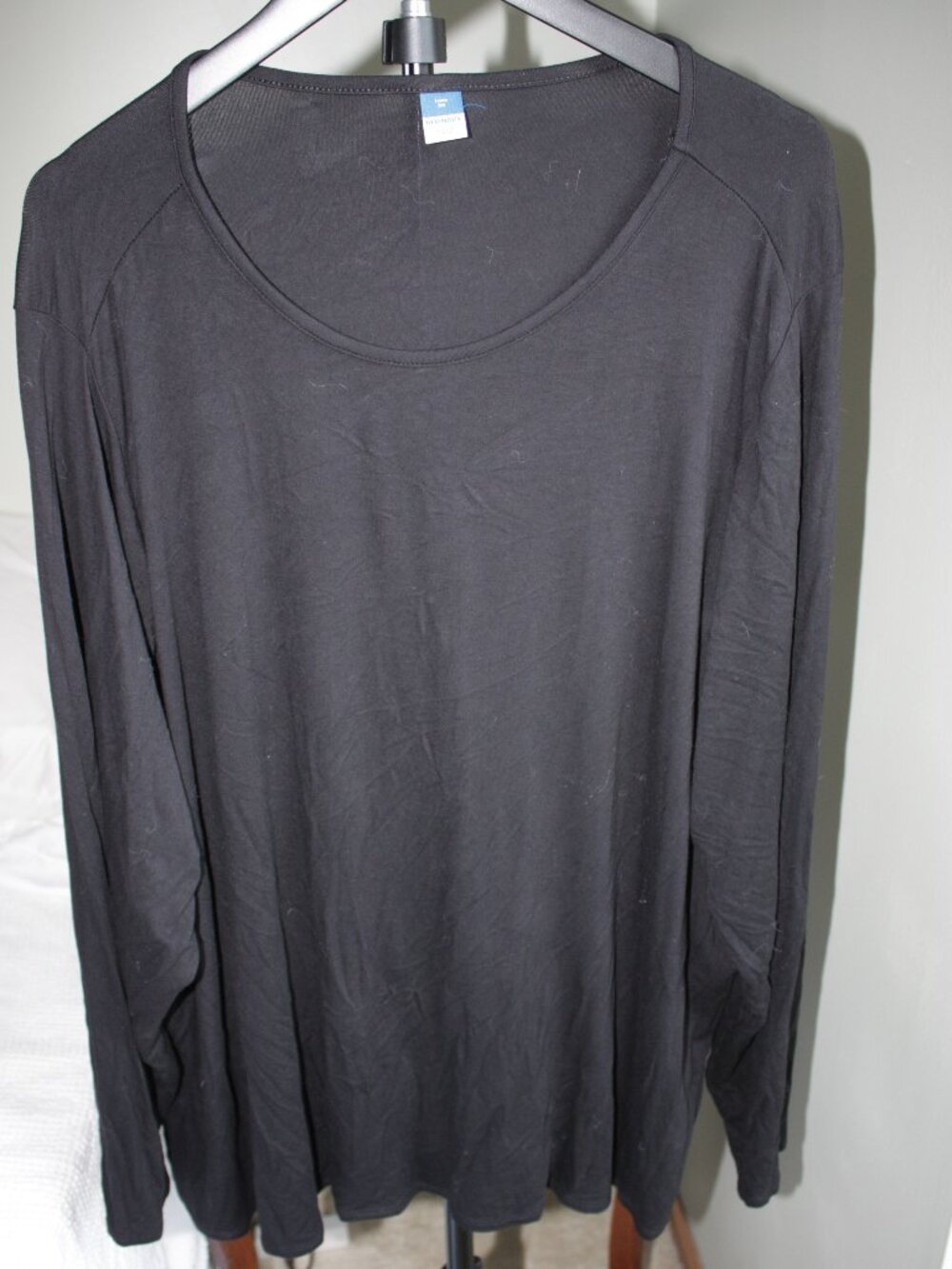 Old Navy Luxe Black Long Sleeve Scoop Neck T-Shirt Tunic Top Size 3X